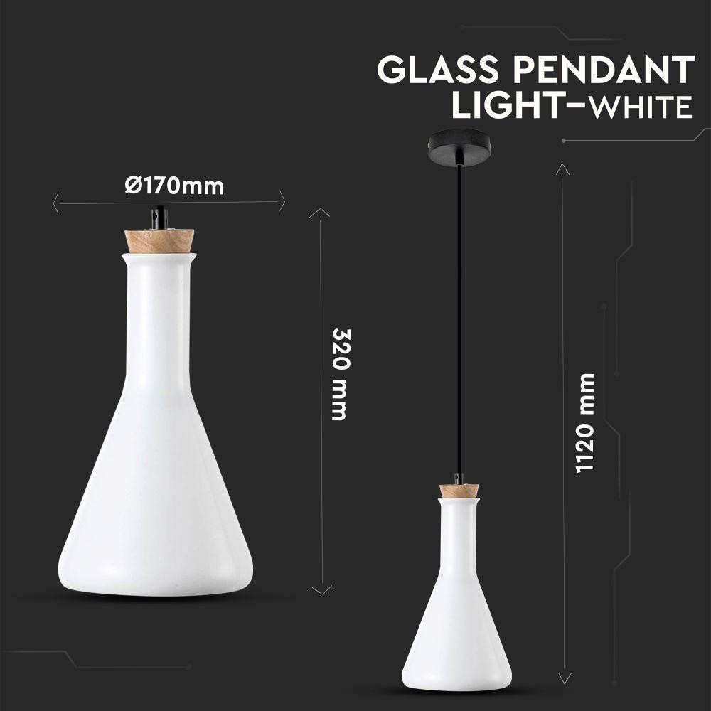 VT-7175 E27 GLASS PENDANT LIGHT-WHITE