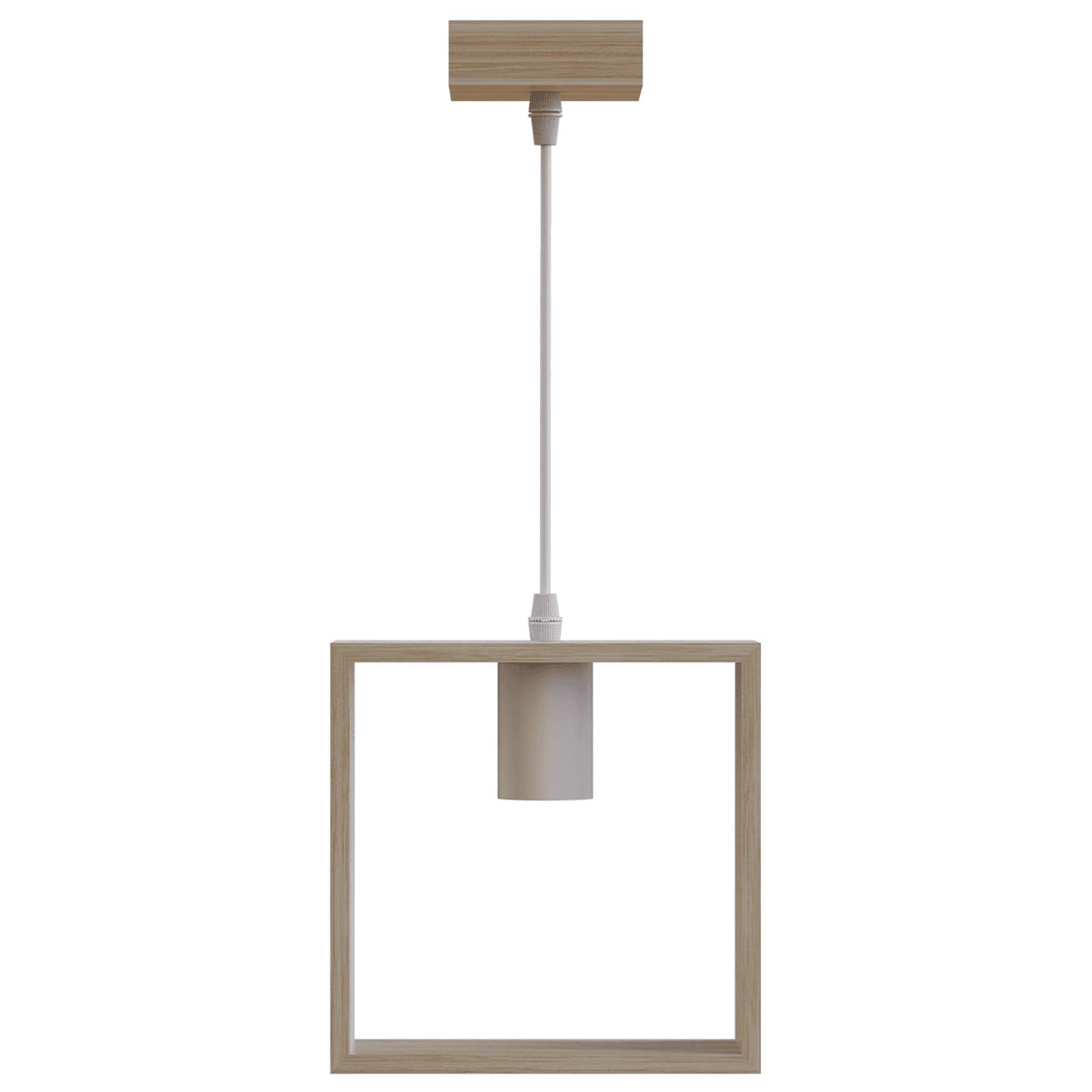 Pendant light with wooden frame ( Wood&metal )