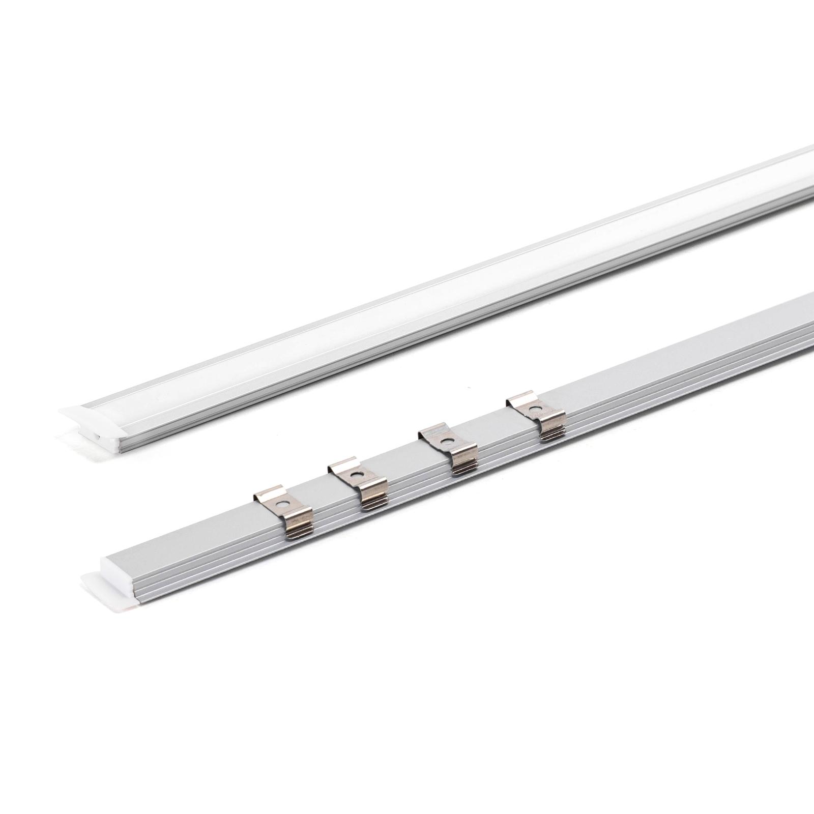 Flush-mounted LED strip channel, 2m, silver