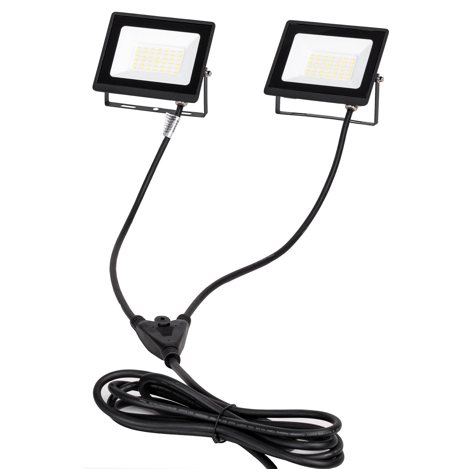 2*30W floodlights + extendable bracket (60-160cm) set with 3m cable