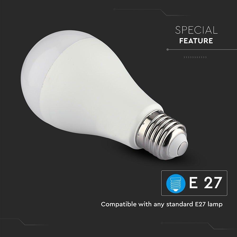 VT-5117 15W A65 BULB COMPATIBLE WITH ALEXA & GOOGLE HOME RGB+WW+CW E27