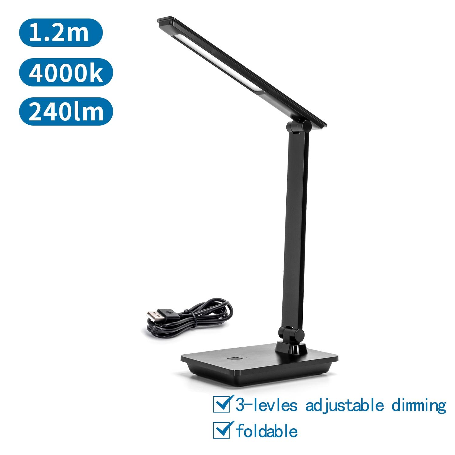 LED Foldable Table Lamp Black 4.5W 4000K