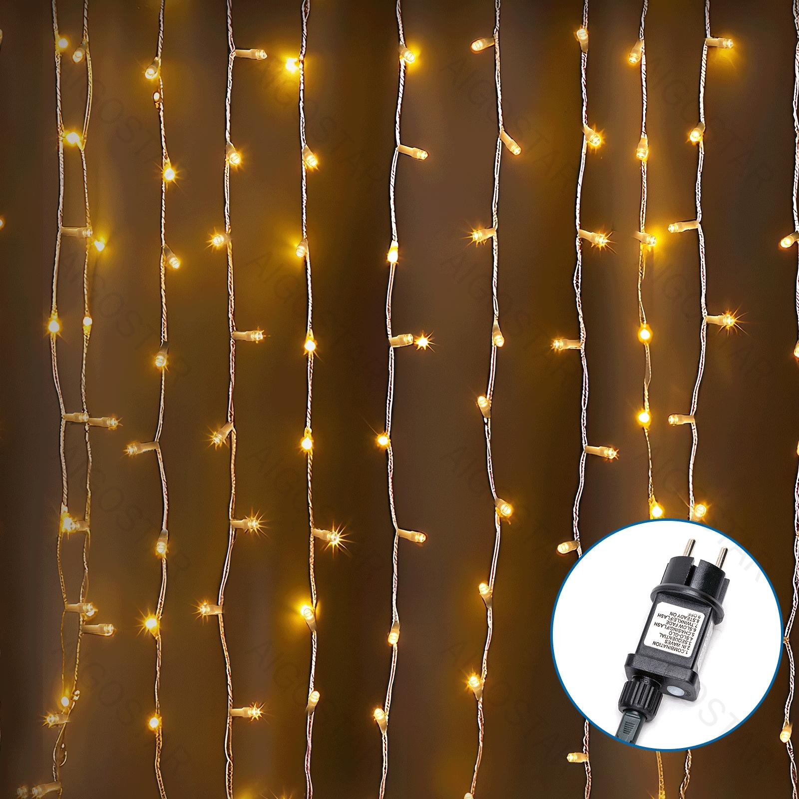 Low voltage icicle (flush) flat string lights, warm white, 3m