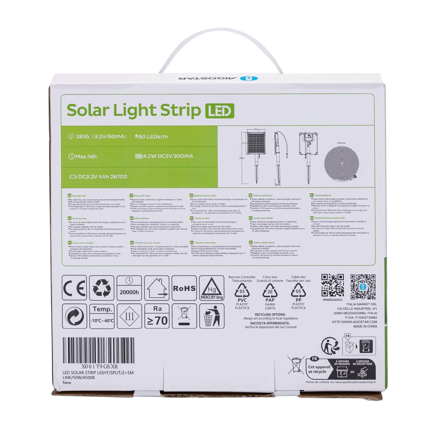 LED SOLAR STRIP LIGHT/SPLIT/2+5M LINE/50W/6500K