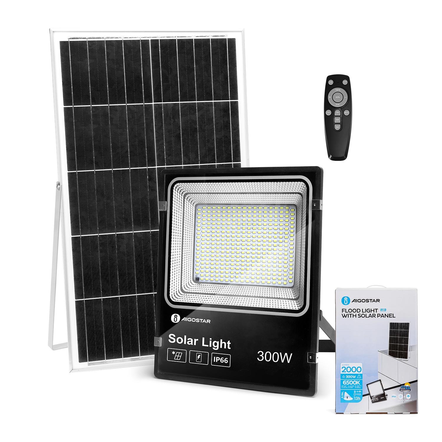 Naświetlacz solarny LED z panelem słonecznym 300W 3000lm 6500K IP66