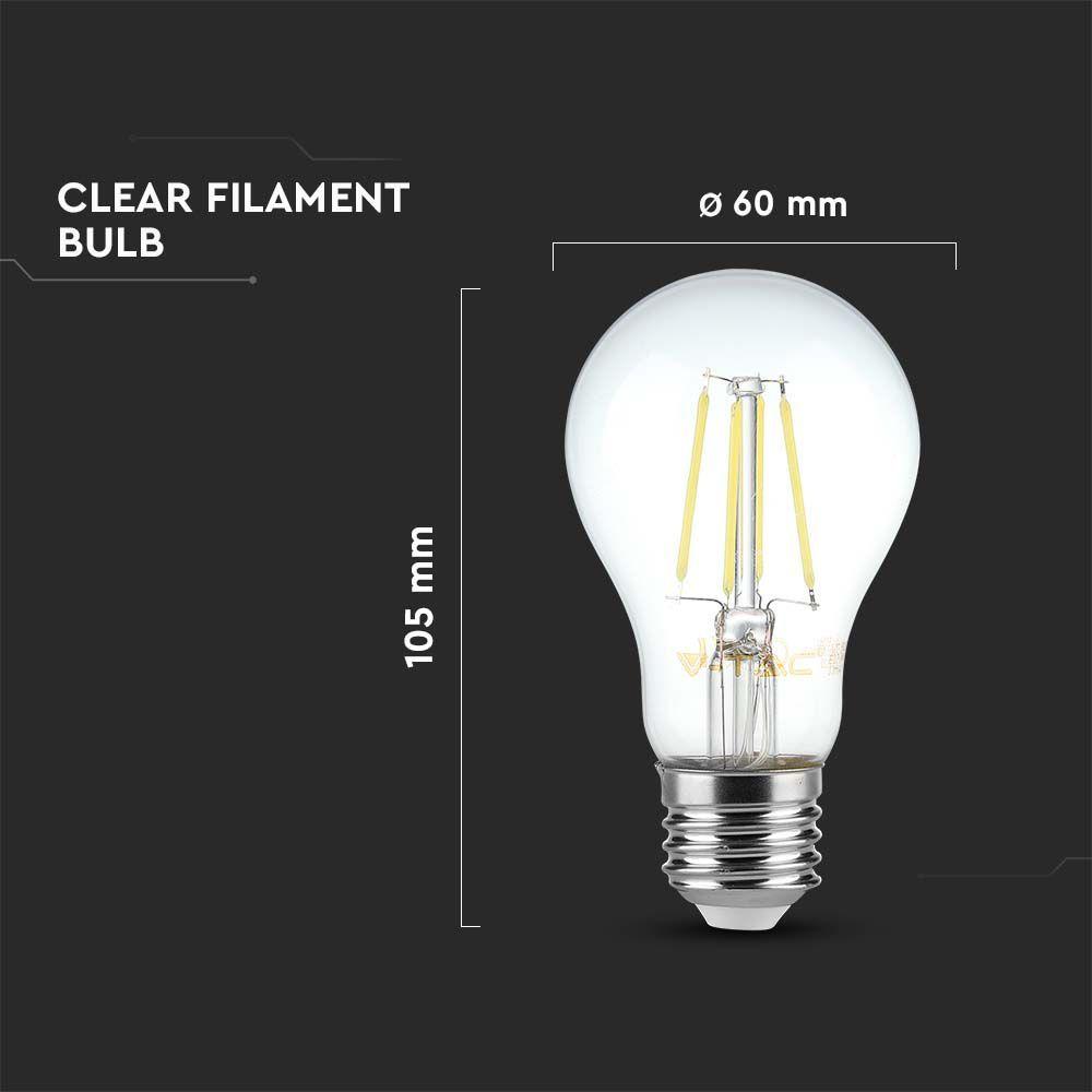 VT-2133 12W A60 LED FILAMENT BULB CLEAR COVER 6500K E27