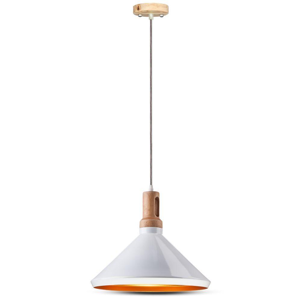 VT-7535 WOODEN TOP IRON PENDANT LIGHT-WHITE-E27