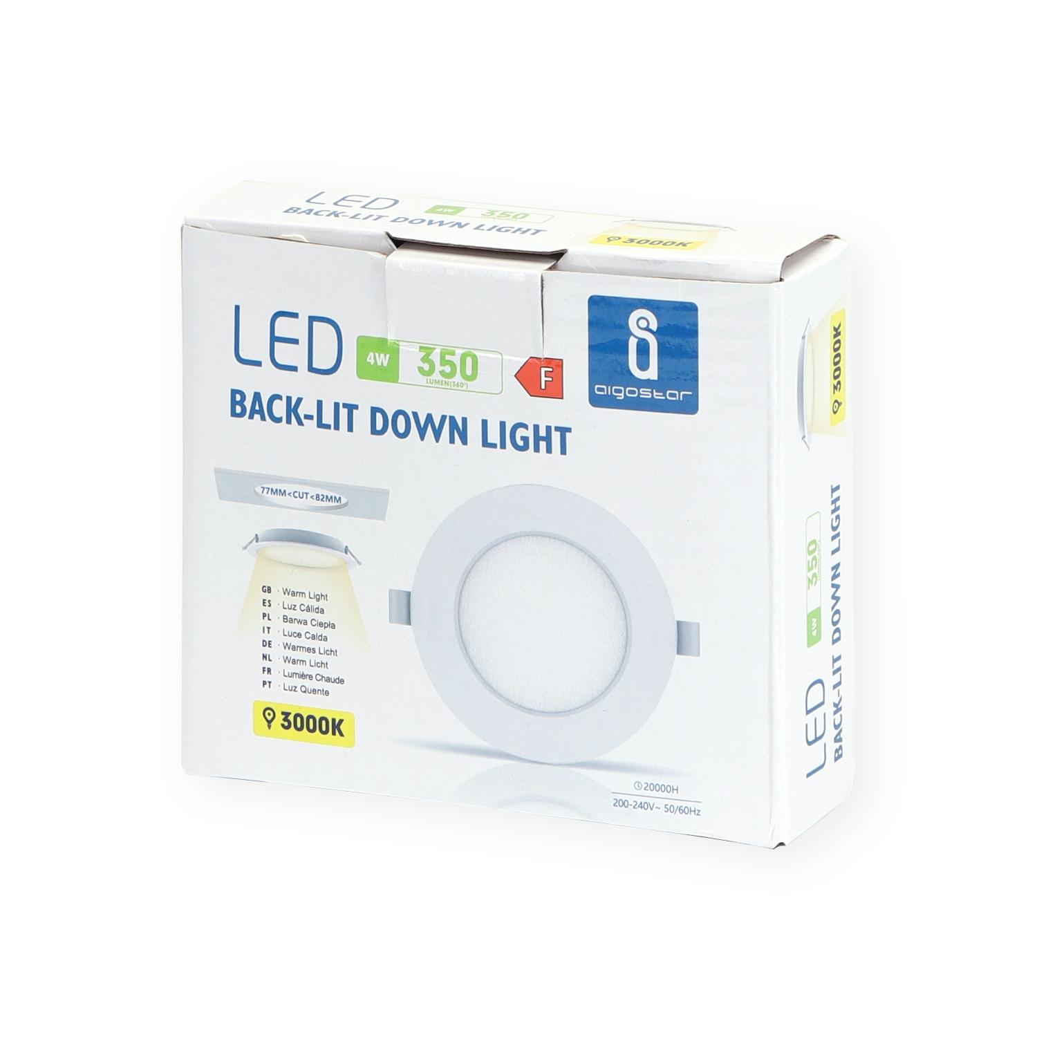 Podtynkowa okrągła lampa LED/Down light 4W 3000K