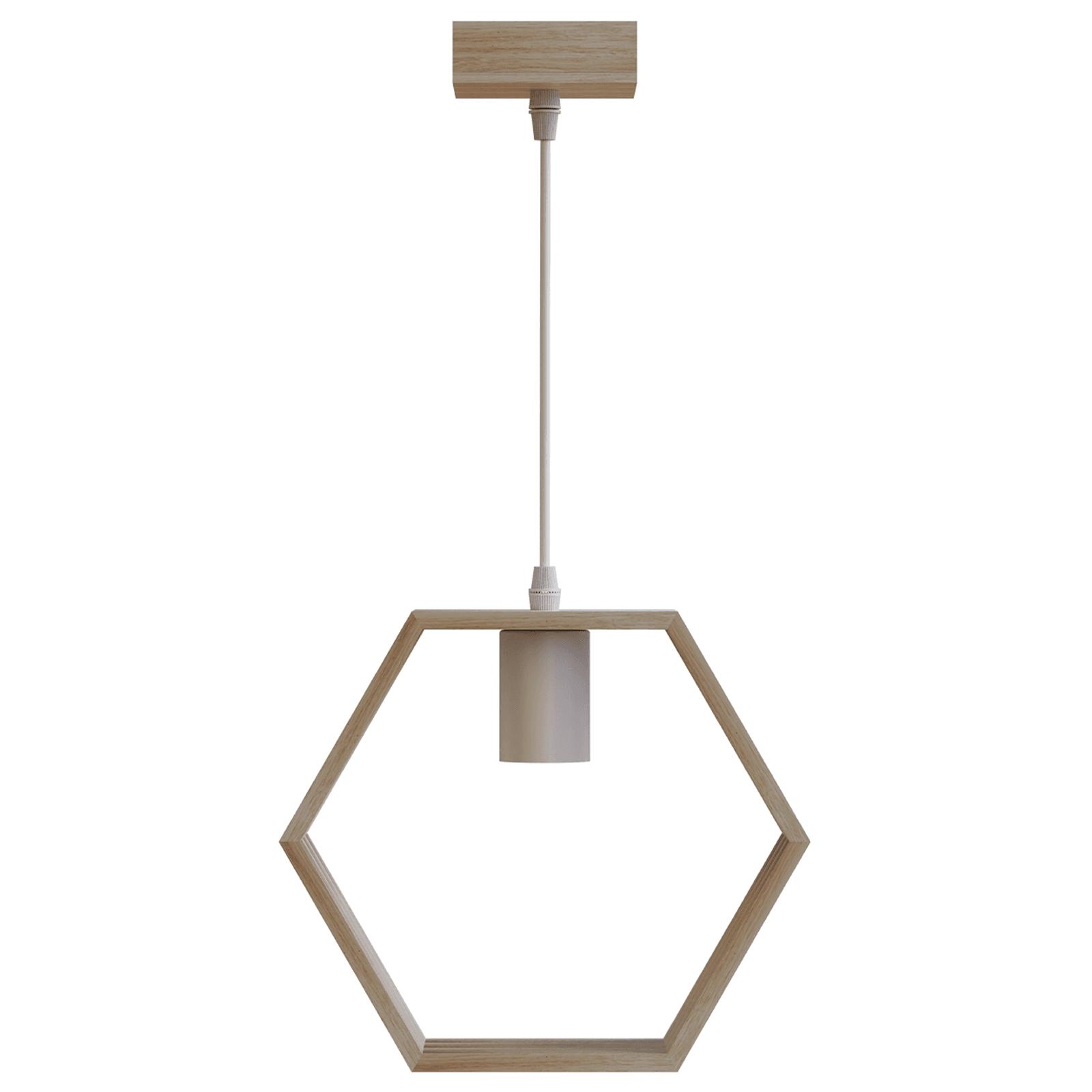 Pendant light with wooden frame ( Wood&metal )