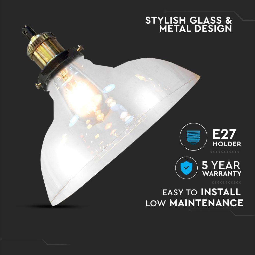 VT-7210 E27 GLASS PENDANT LIGHT-TRANSPARENT