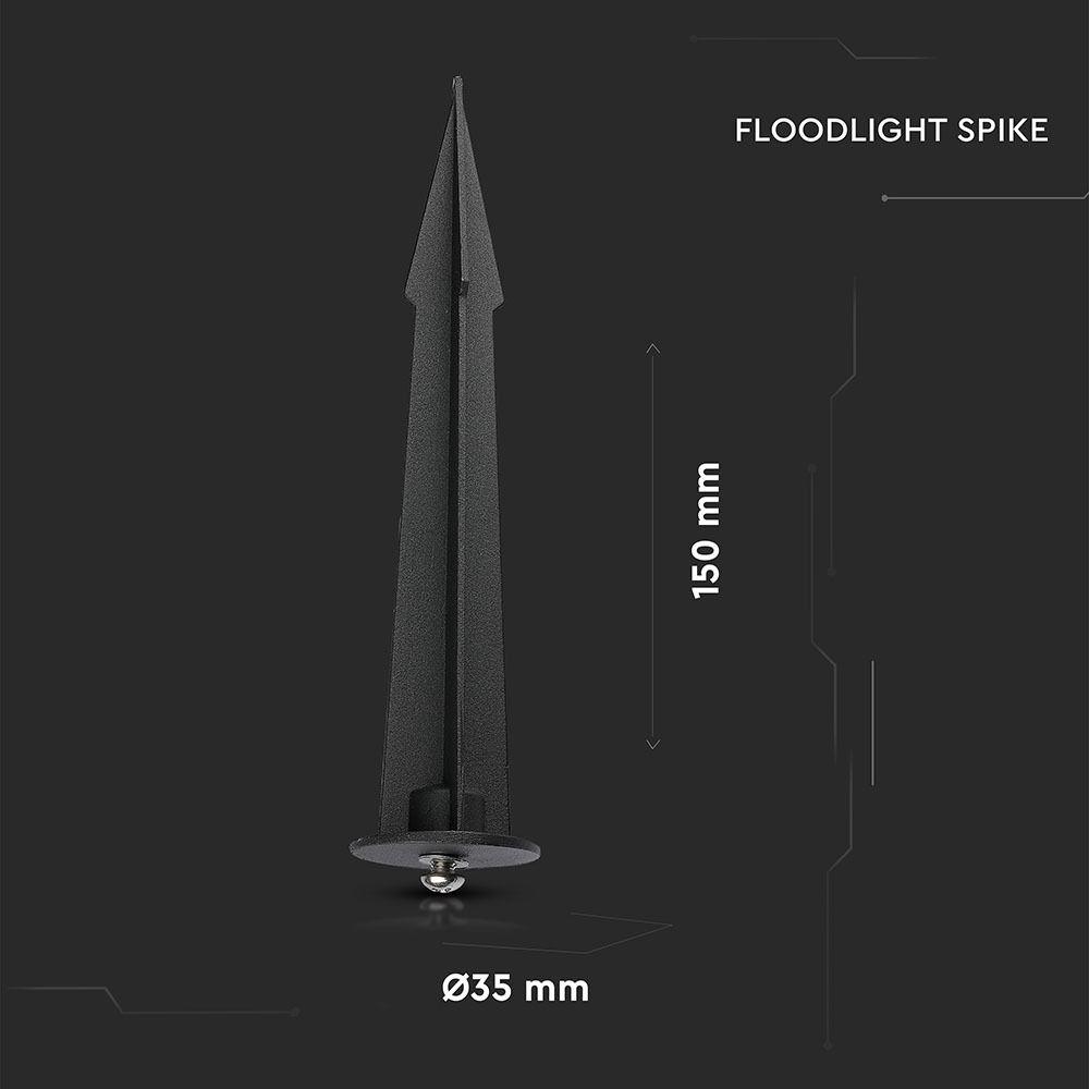 Uchwyt wbijany SPIKE, Obudowa: Czarny, Wymiary:35 x 150, VTAC, SKU 7535