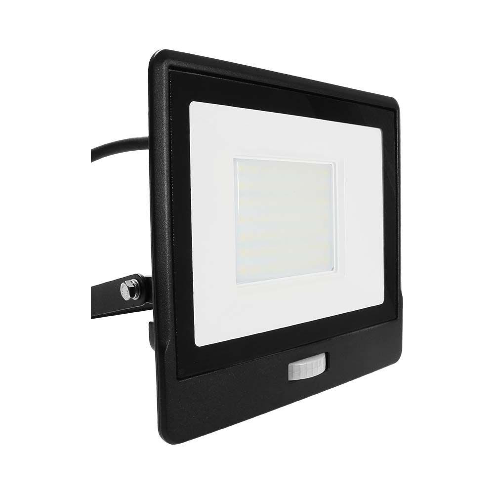 VT-158S-1 50W PIR SENSOR FLOODLIGHT SAMSUNG CHIP & 1M CABLE 4000K BLACK BODY