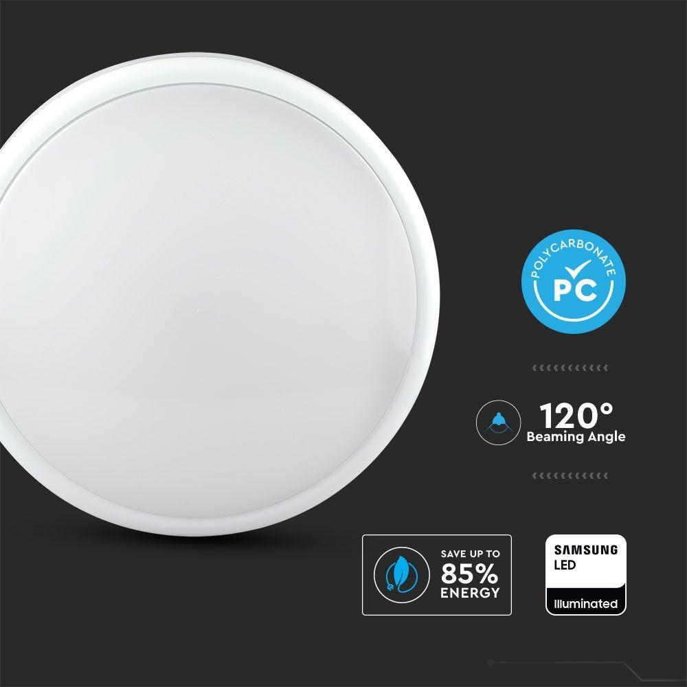 20W Plafon LED, Moduł awaryjny, Chip Samsung, Barwa:3w1, IP65, VTAC, SKU 20095