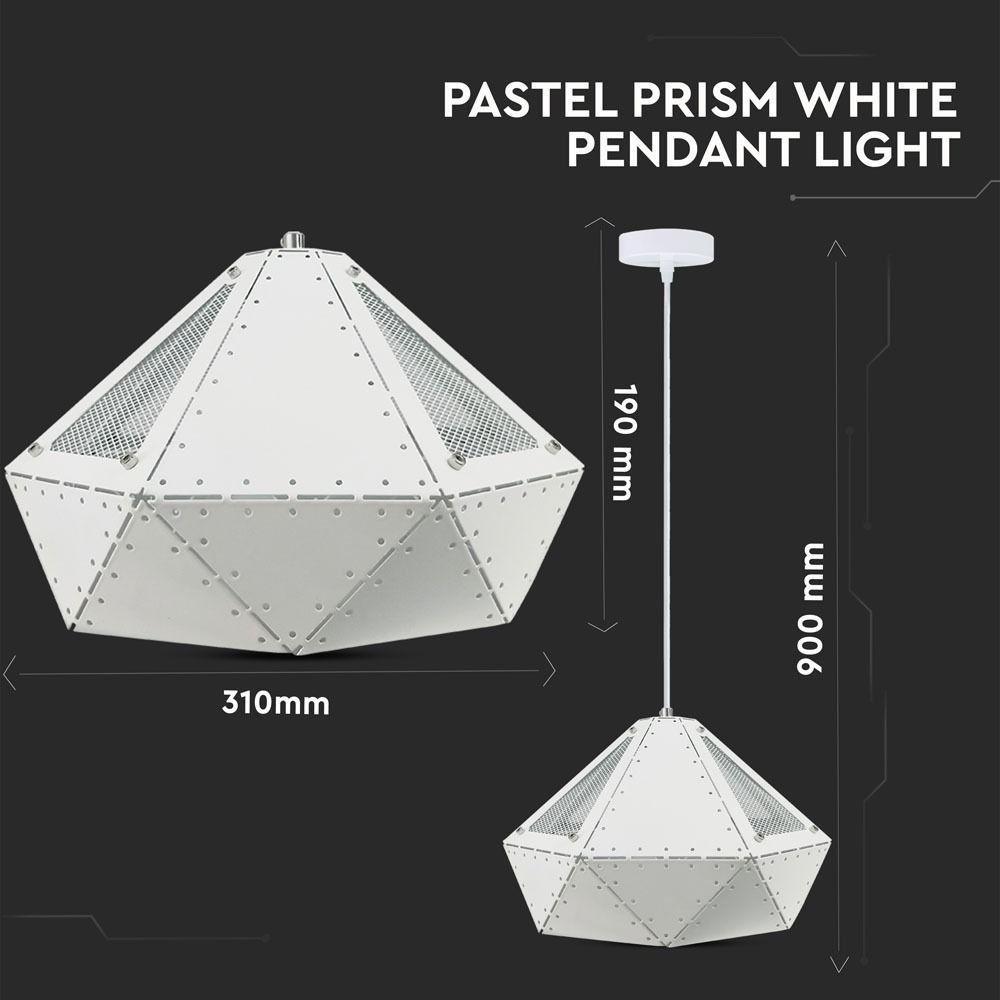 VT-7310 PASTEL PRISM WHITE PENDANT LIGHT(E27) D:310*180MM