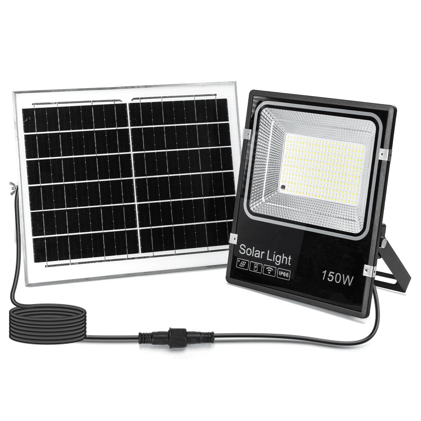 LED FLOOD LIGHT WITH SOLAR PANEL /08 Series/ 5M LINE/150W/ CCT