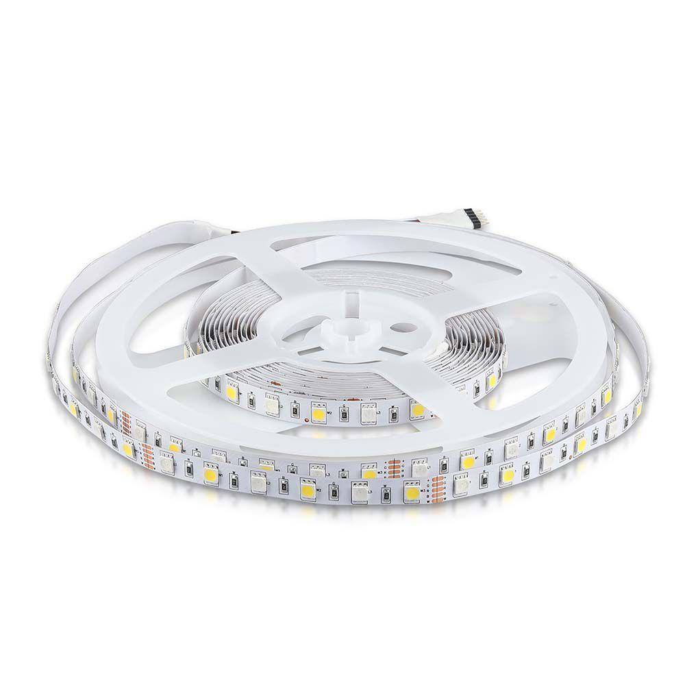 8W Taśma LED, Barwa: regulowana w zakresie RGB-W, IP20 , Rolka:5m, VTAC, SKU 212159