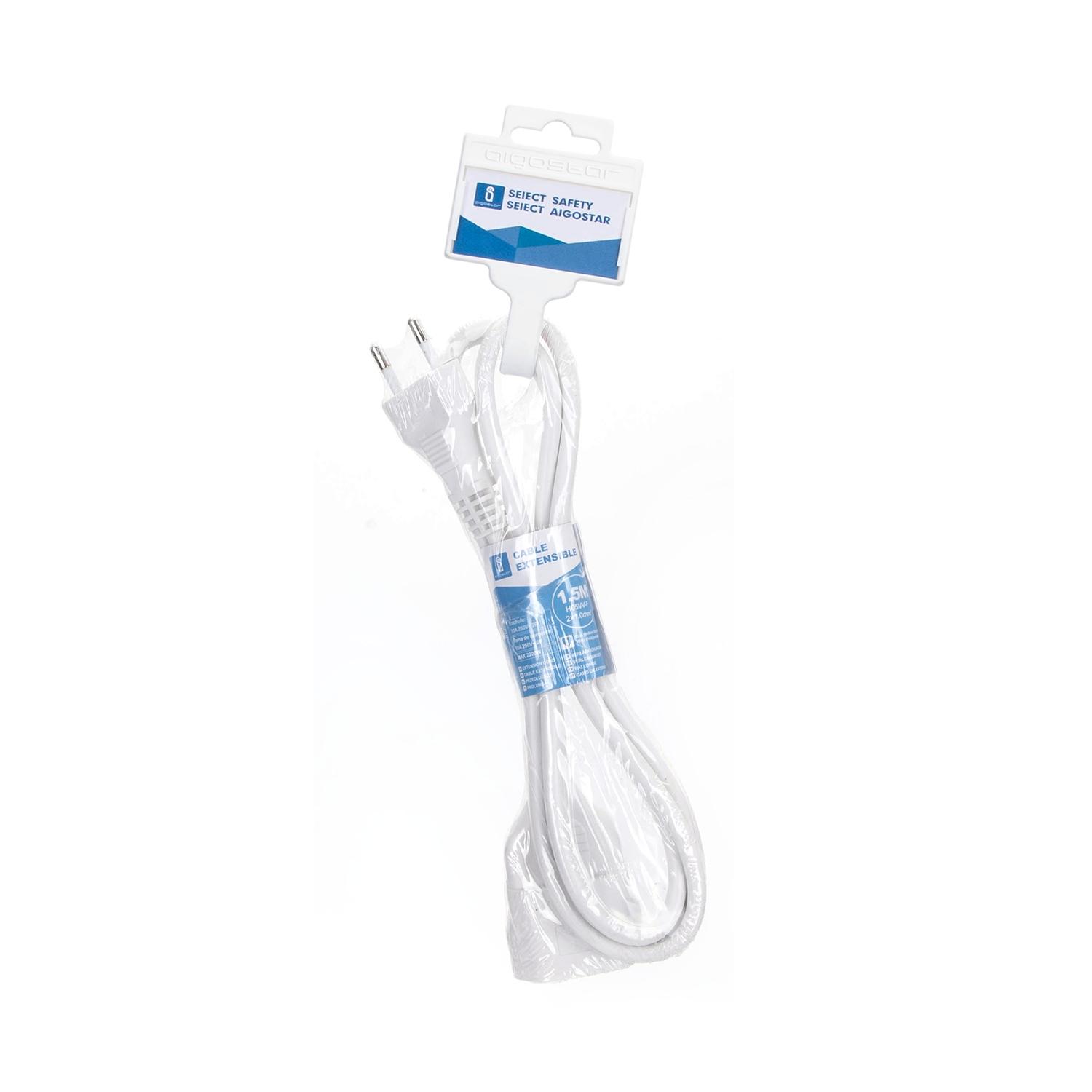 Extension Cords H05VV-F 2x1.0m㎡ 1.5m White