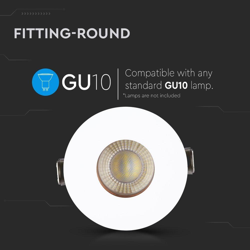 VT-873 GU10 FITTING ROUND-WHITE+ROSE GOLD