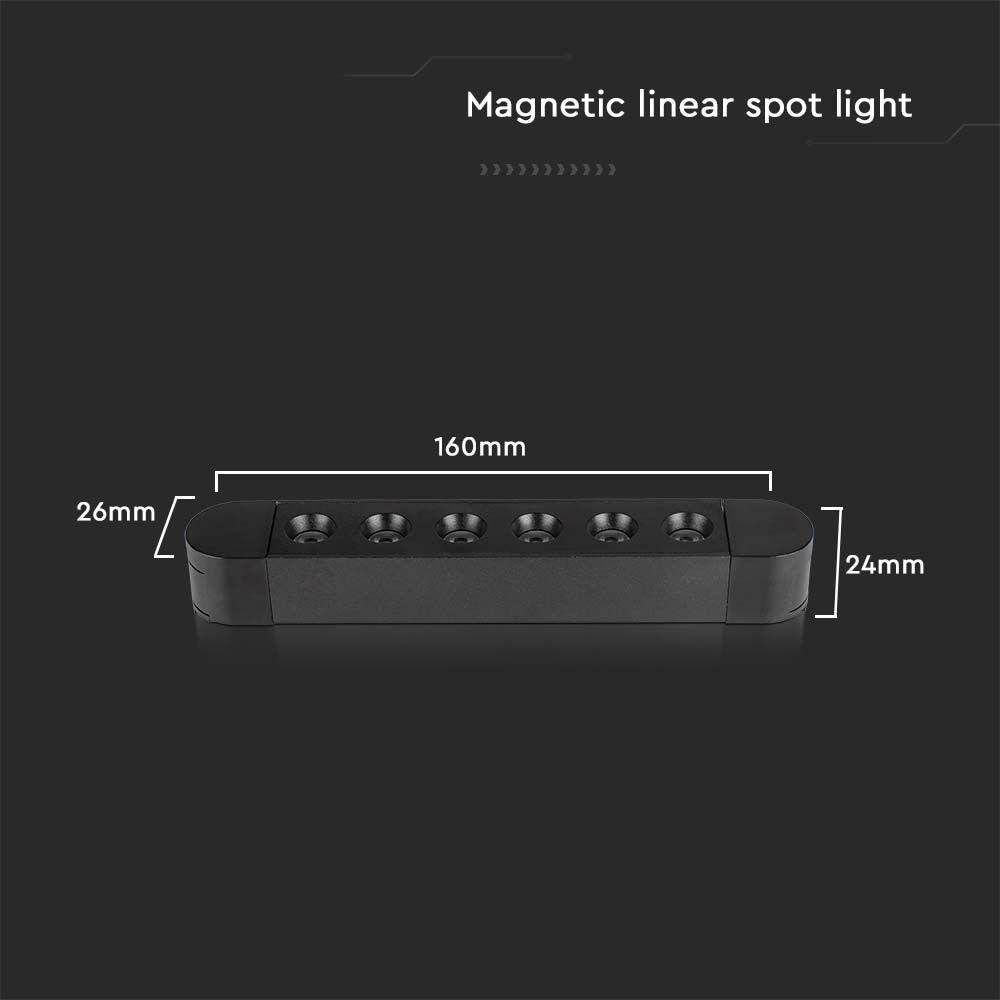 5W Lampa na Szynoprzewód SLIM MAGNETIC, Barwa: 4000K, Obudowa: Czarna , VTAC, SKU 10233