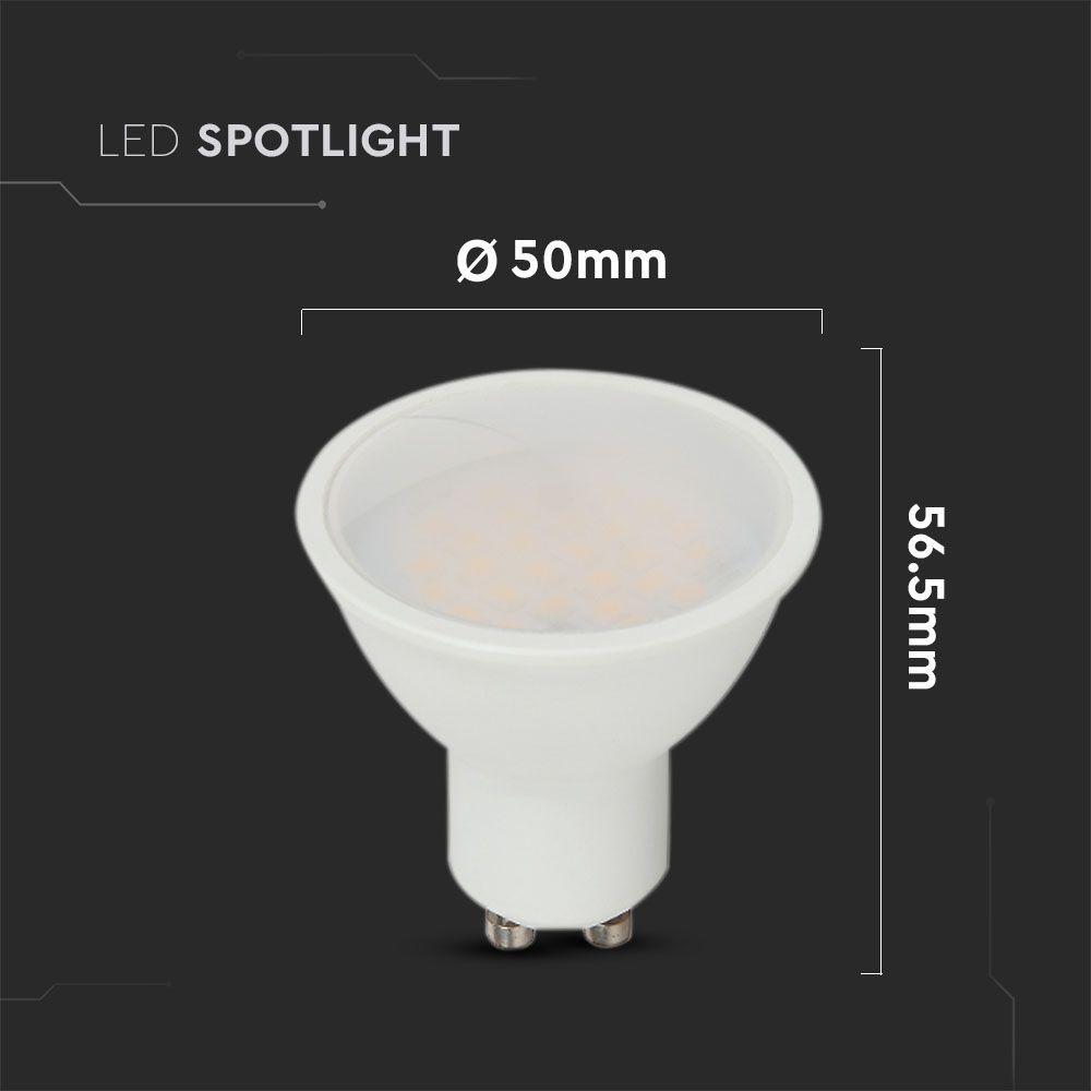 VT-271 10W GU10 LED PLASTIC SPOTLIGHT MILKY COVER SAMSUNG CHIP 6500K