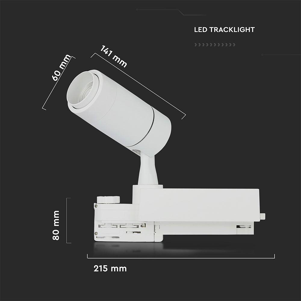 15W Lampa LED na szynoprzewód , Sterowanie: Bluetooth, Barwa: 3w1, Biały, VTAC, SKU 1456