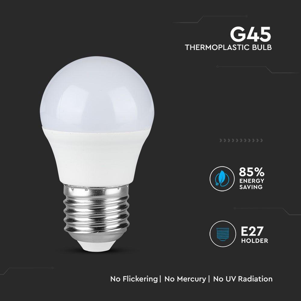 VT-245 4.5W G45 PLASTIC BULB SAMSUNG CHIP 6400K E27 A++