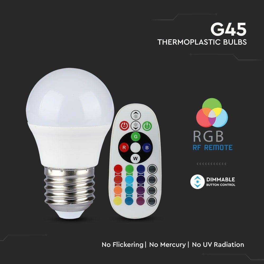 VT-2224 3.5W G45 LED BULB (RF CONTROL - DIMMABLE) RGB+4000K DIMMABLE E27