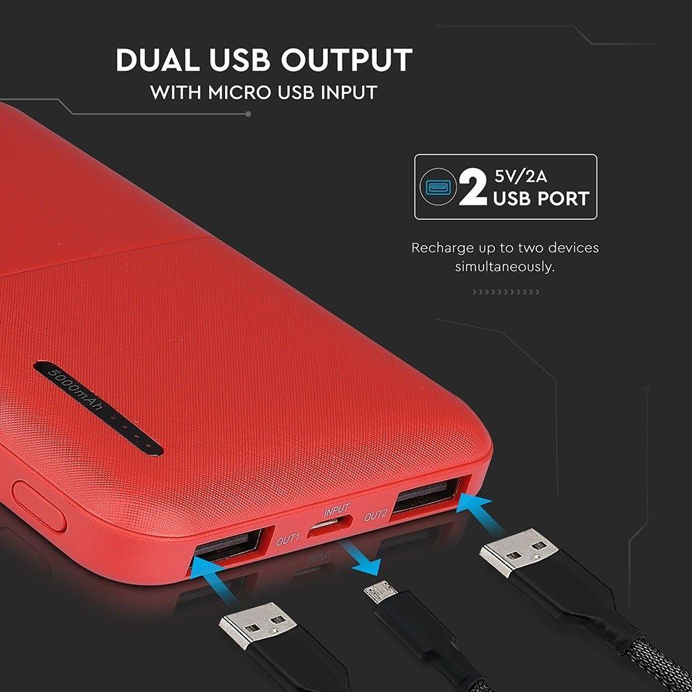 VT-3517 5000mah POWER BANK-RED