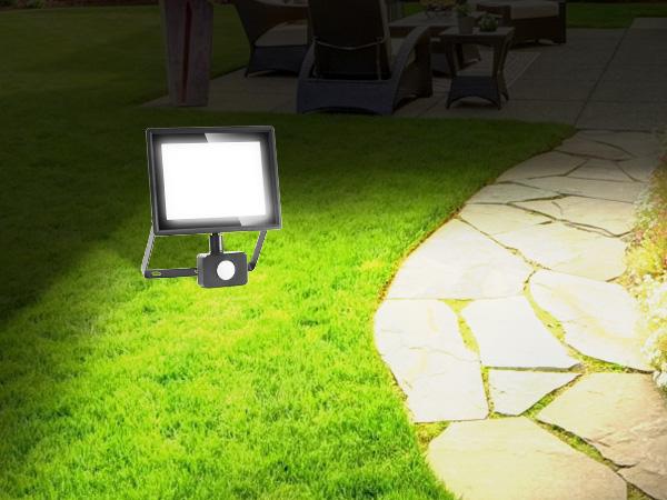 LED sensor floodlight black 10W