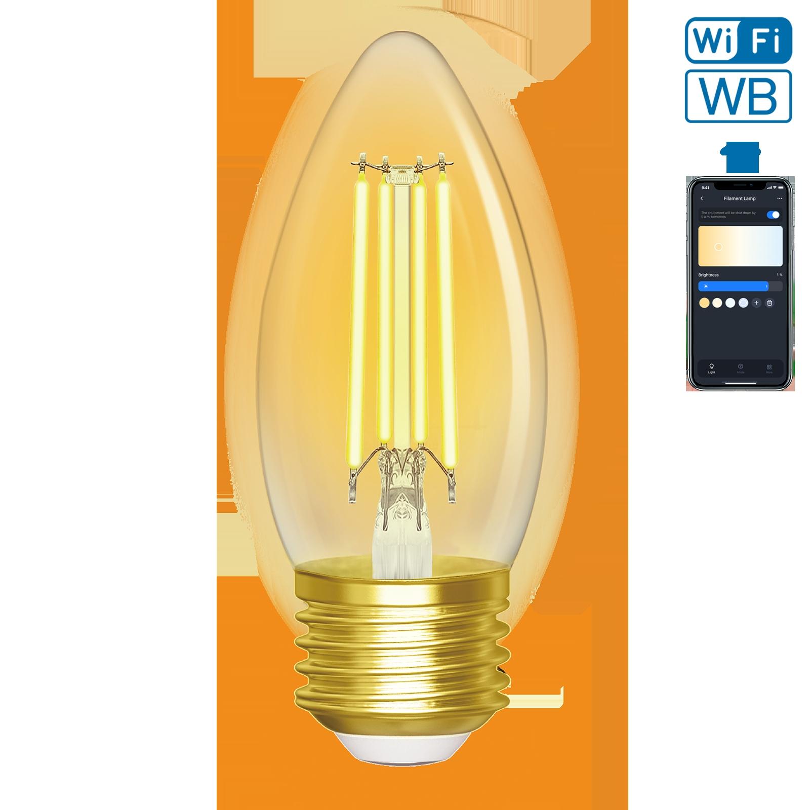 WIFI network configuration and bluetooth assisted E27 C35 4.5W