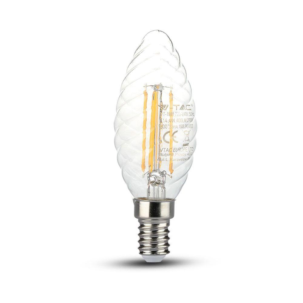 VT-1985 4W TWIST CANDLE FILAMENT BULB WITH TWIST 2700K E14