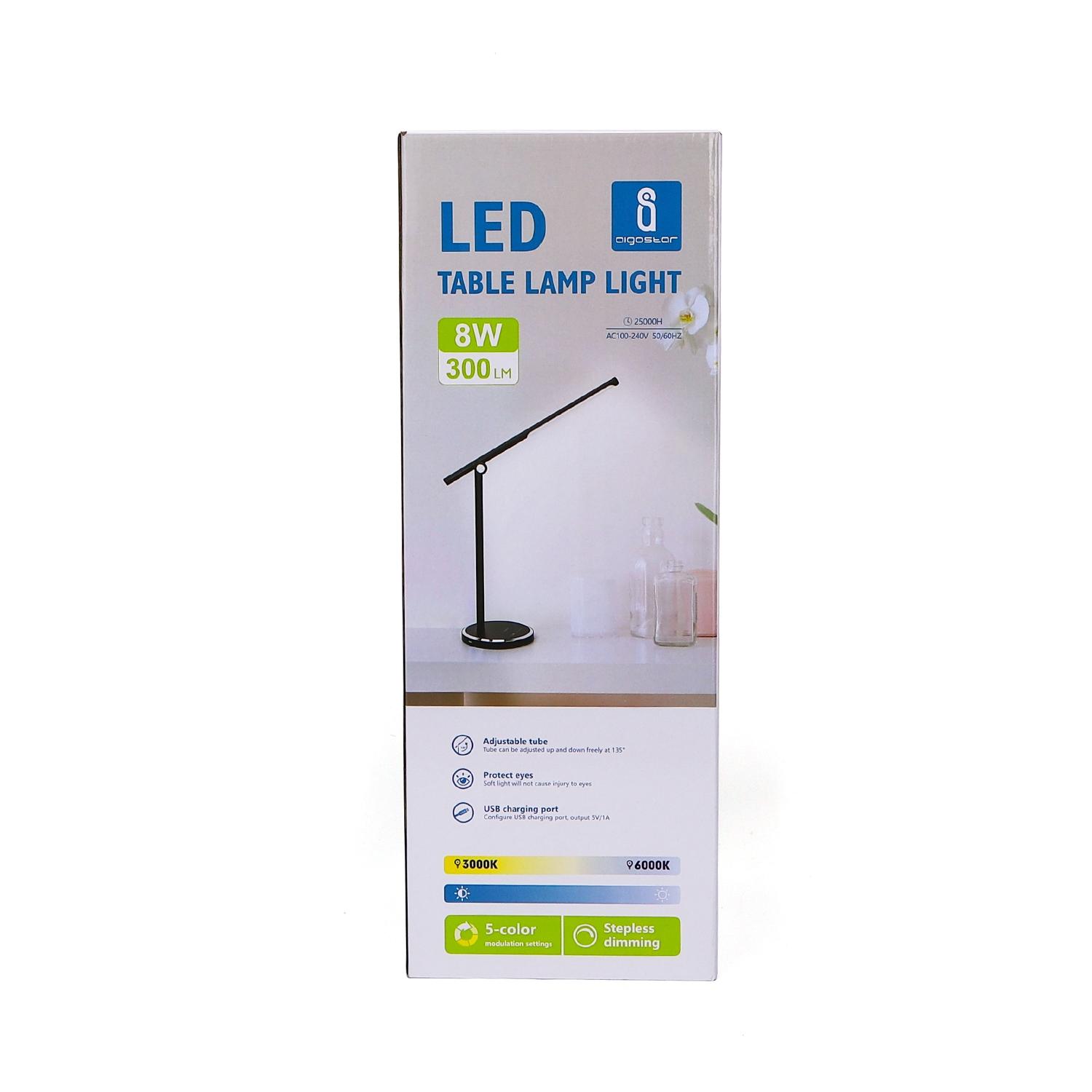 LED Foldable Table Lamp Black 8W 3000-6000K