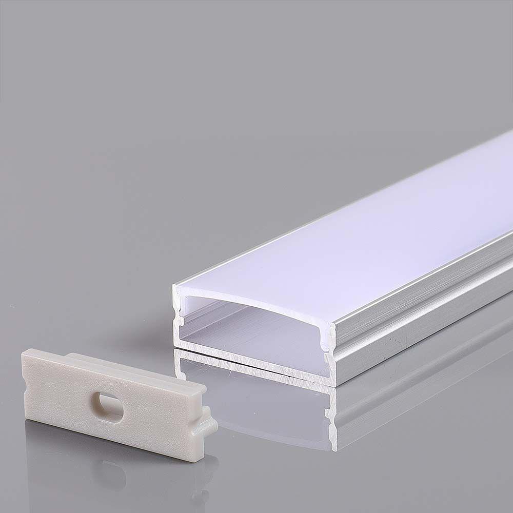 VT-8204S MOUNTING KIT WITH DIFFUSER FOR LED STRIP 2000x30x10mm SILVER BODY