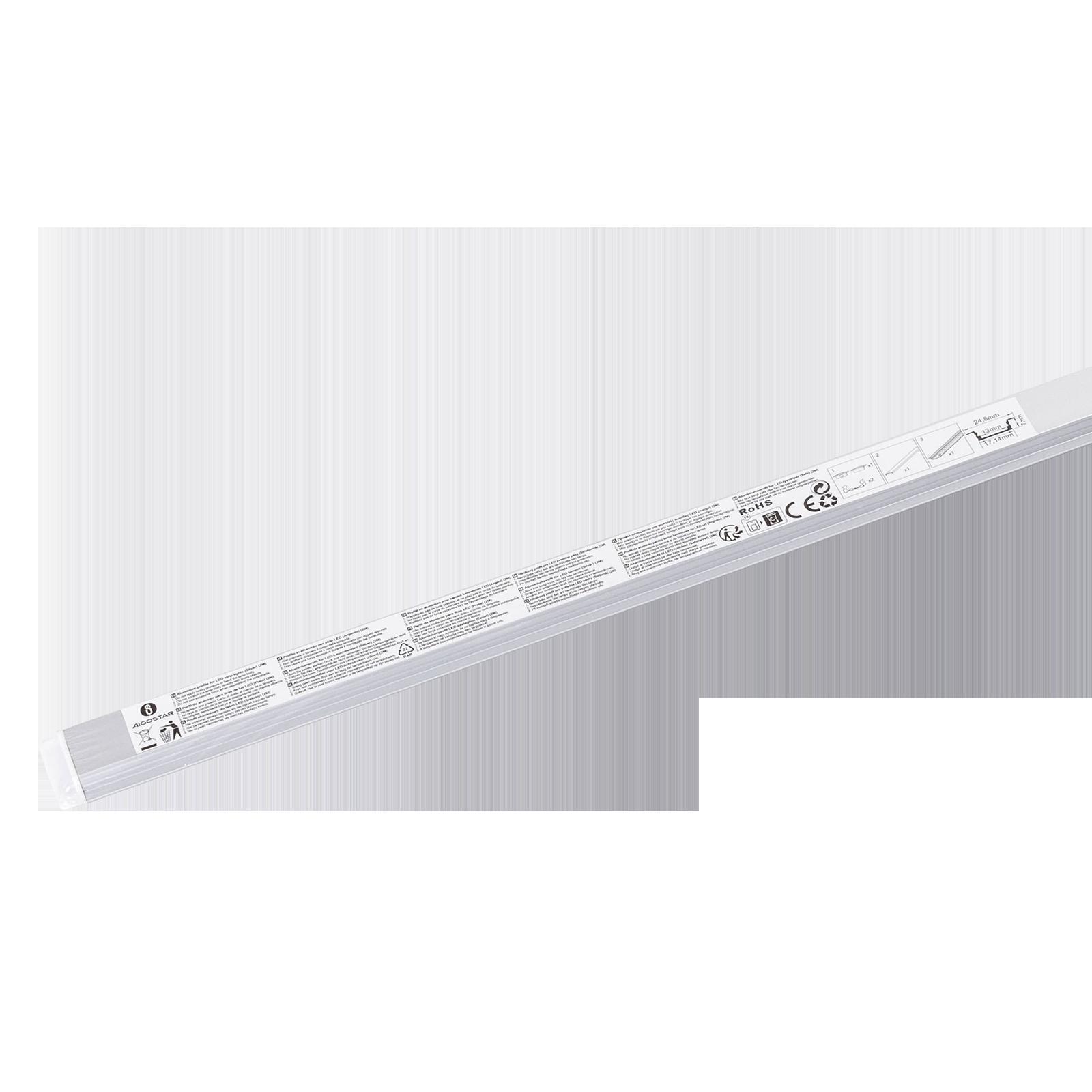 Flush-mounted LED strip channel, 2m, silver