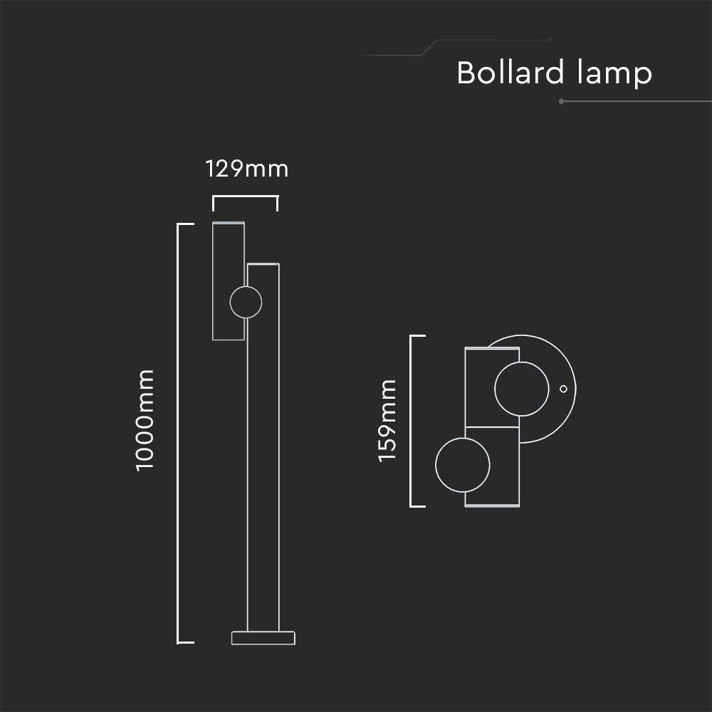 Słupek ogrodowy LED (129X159X1000mm), Barwa: 4000K, Obudowa: Biała      , VTAC, SKU 23052