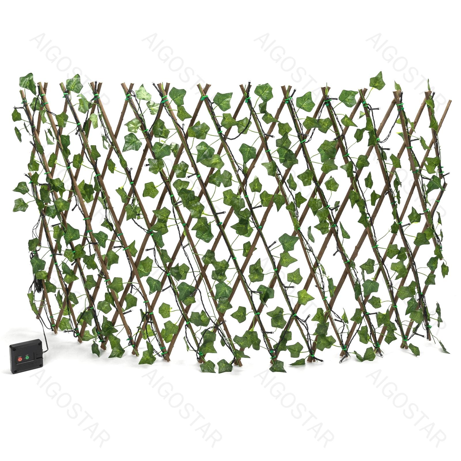 Solar simulation plant-Fence-creeper-dark green-2700K-2M+H0.7M-102LED-8blinkIP65