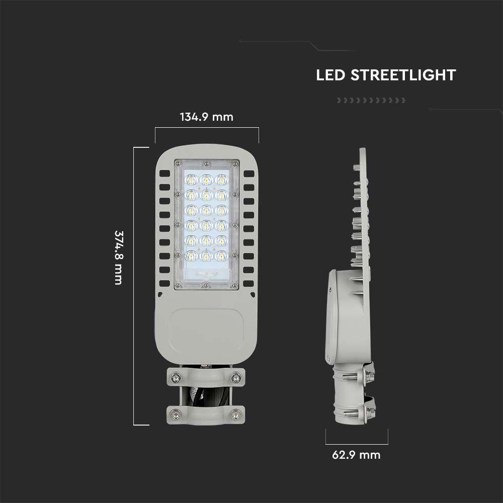 30W Lampa uliczna LED Slim, Chip SAMSUNG, Barwa:4000K, Wydajność: 135lm/w, VTAC, SKU 21956