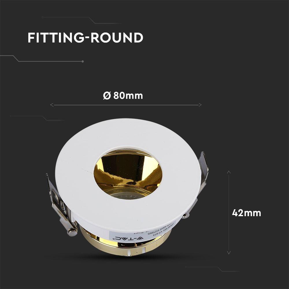 VT-873 GU10 FITTING ROUND-WHITE+GOLD