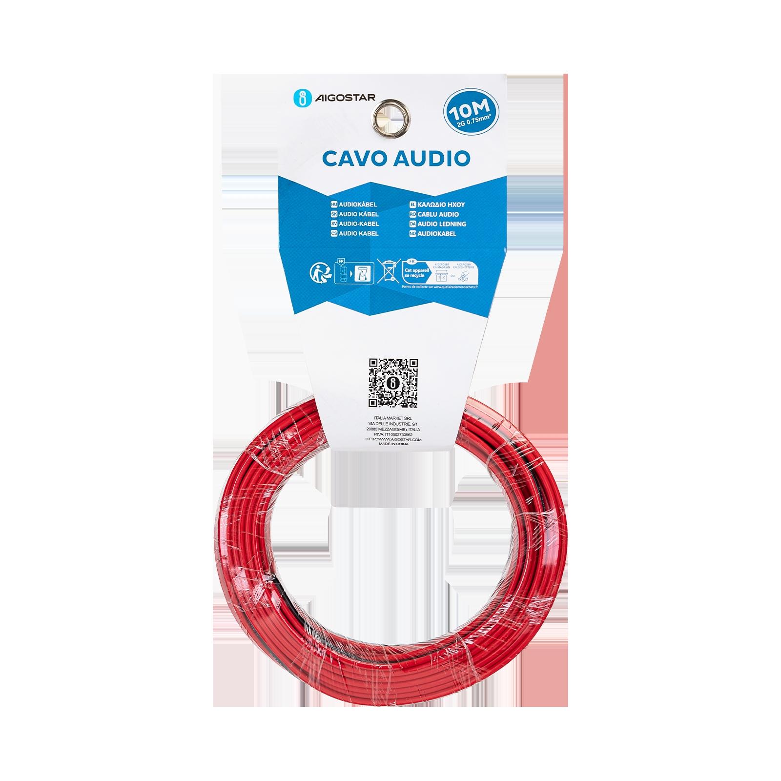 AUDIO CABLE 2G0.75MM2 10M WITH WHITE AND BLACK