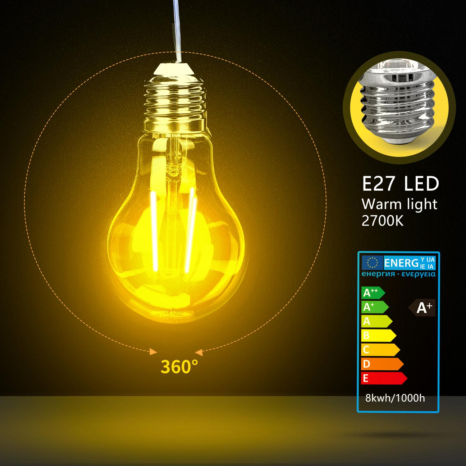 LED Filament Bulb (Clear) A60 E27 8W