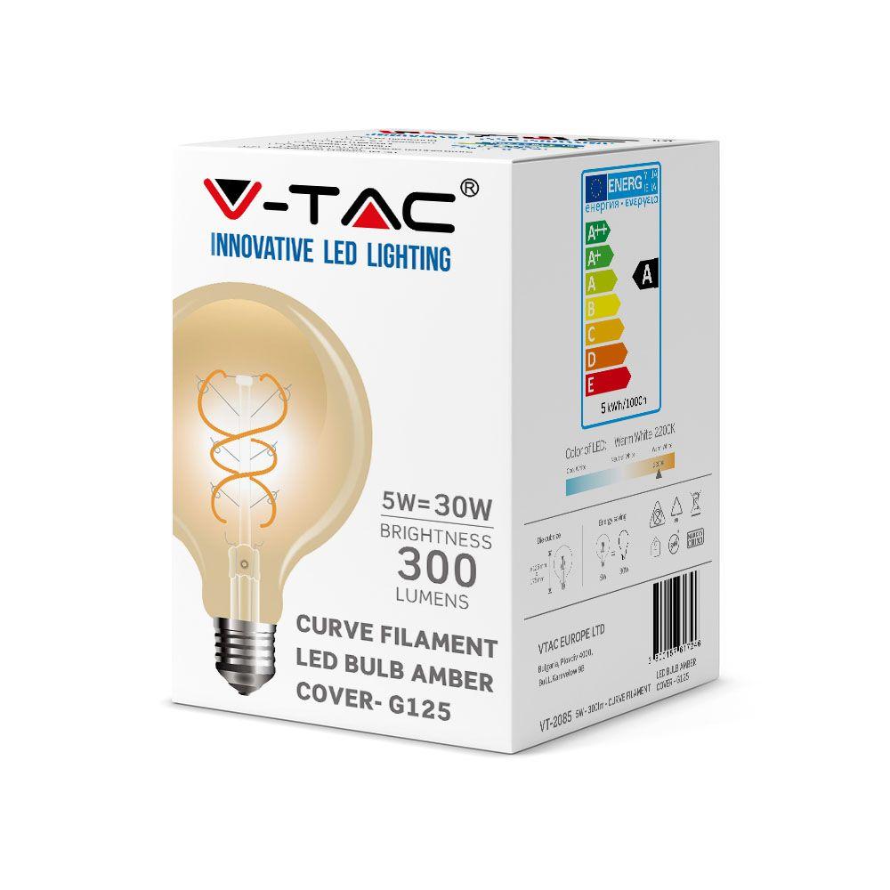 VT-2085 5W G125 FILAMENT BULB 2200K AMBER GLASS