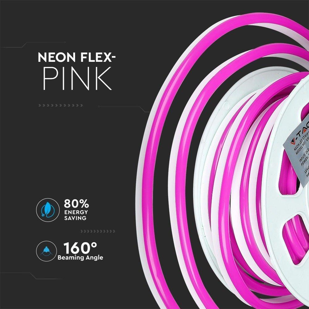 VT-555 8W/M NEON FLEX PINK 24V (10M/ROLL)(PRICE PER M)