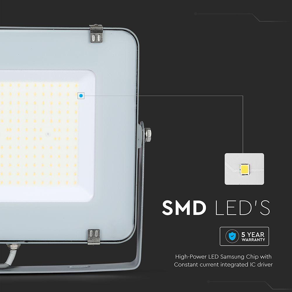 200W Naświetlacz LED SMD, Chip SAMSUNG, Barwa:6400K, Obudowa: Szara , Wydajność: 115lm/w, VTAC, SKU 21790