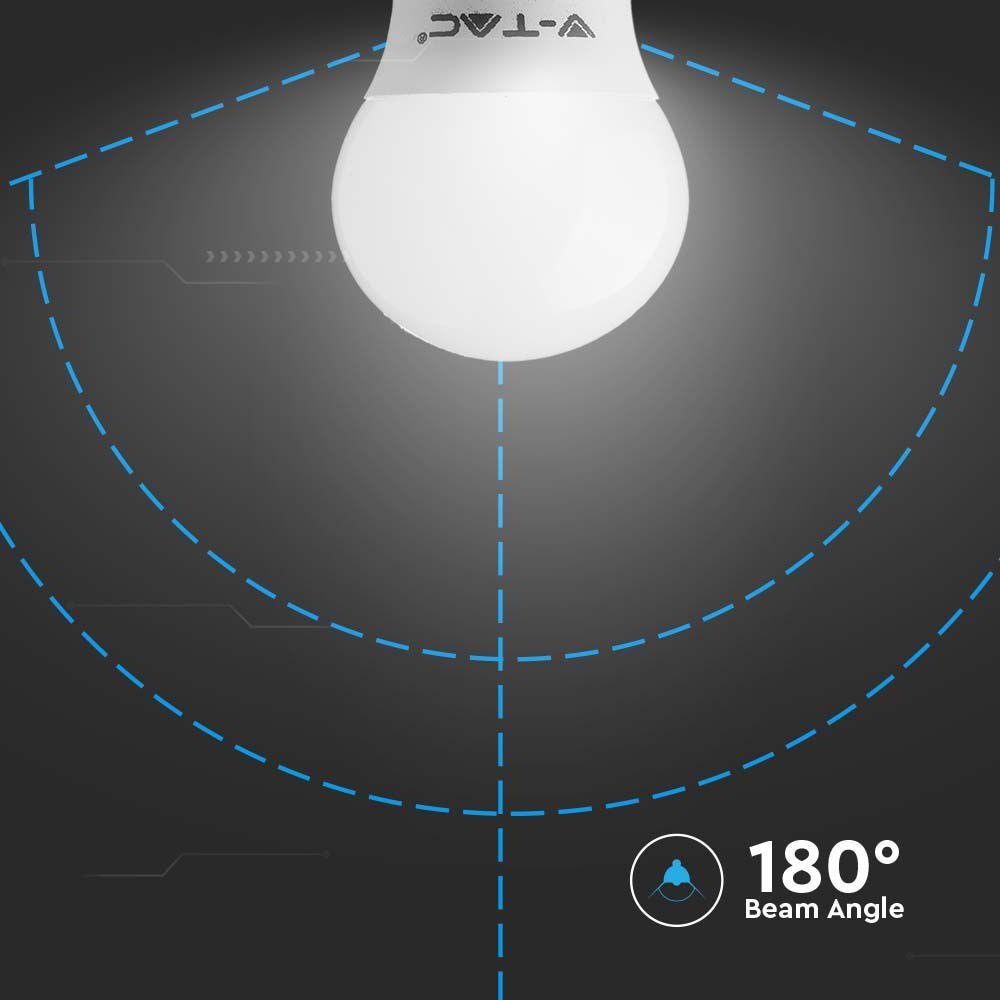 4.5W G45 Żarówka LED, Chip SAMSUNG, Barwa:3000K, Trzonek:B22, VTAC, SKU 21104