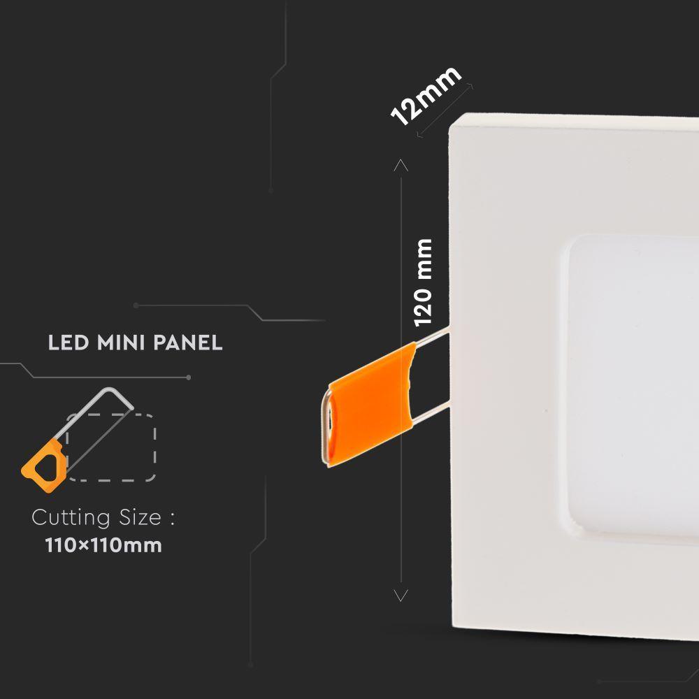 VT-607 6W LED PREMIUM PANEL 3000K SQUARE