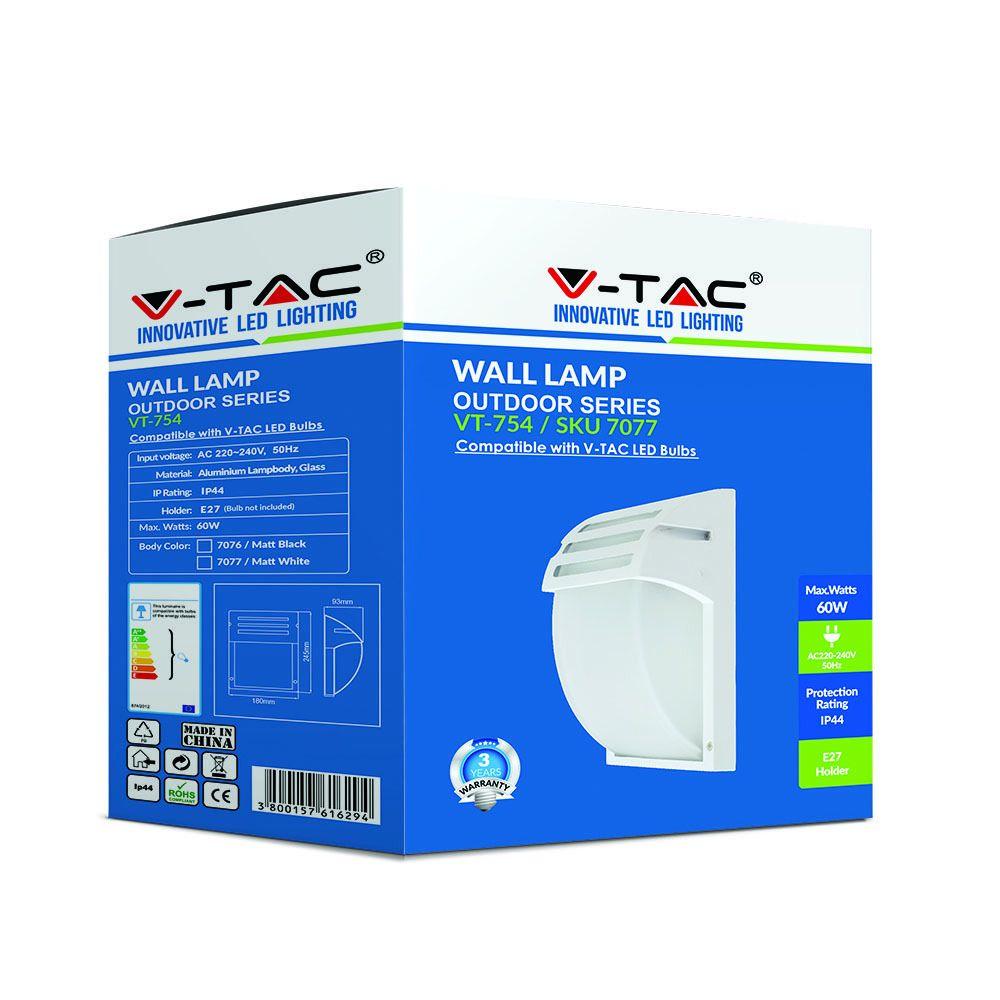 VT-754 E27 WALL LAMP -MATT WHITE(FROST GLASS)