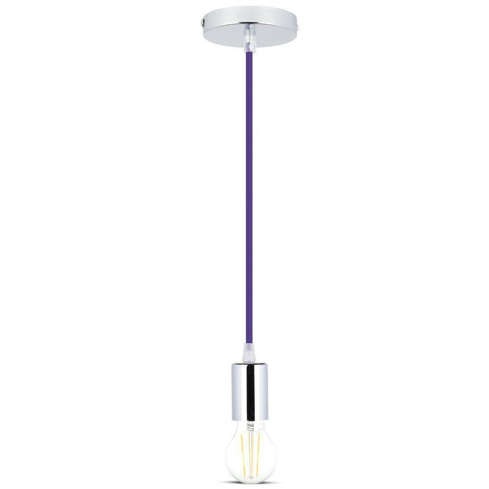 Lampa wisząca, oprawka chrom + przewód Fioletowa, VTAC, SKU 3790