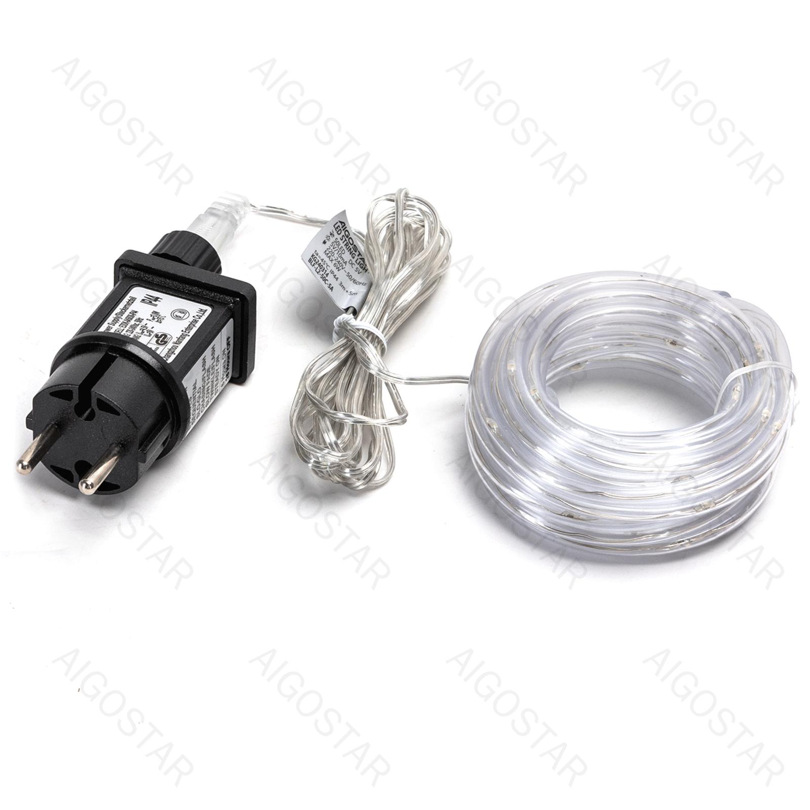 Low-voltage light string, Φ9mm tube lights, cool white, 3m+5m