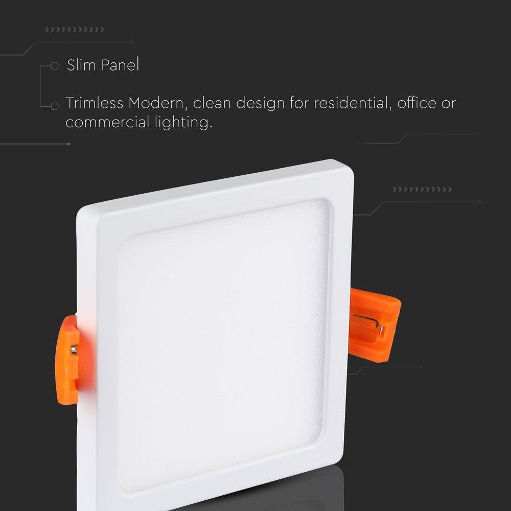 VT-2222 22W LED SLIM PANEL 6400K SQUARE