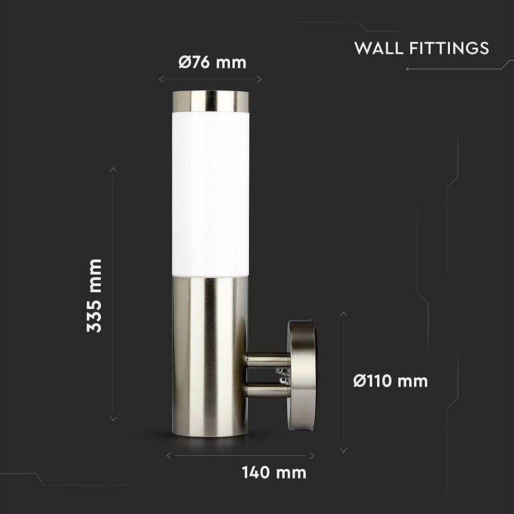 VT-833 E27 WALL LAMP WITH STAINLESS STEEL BODY IP44